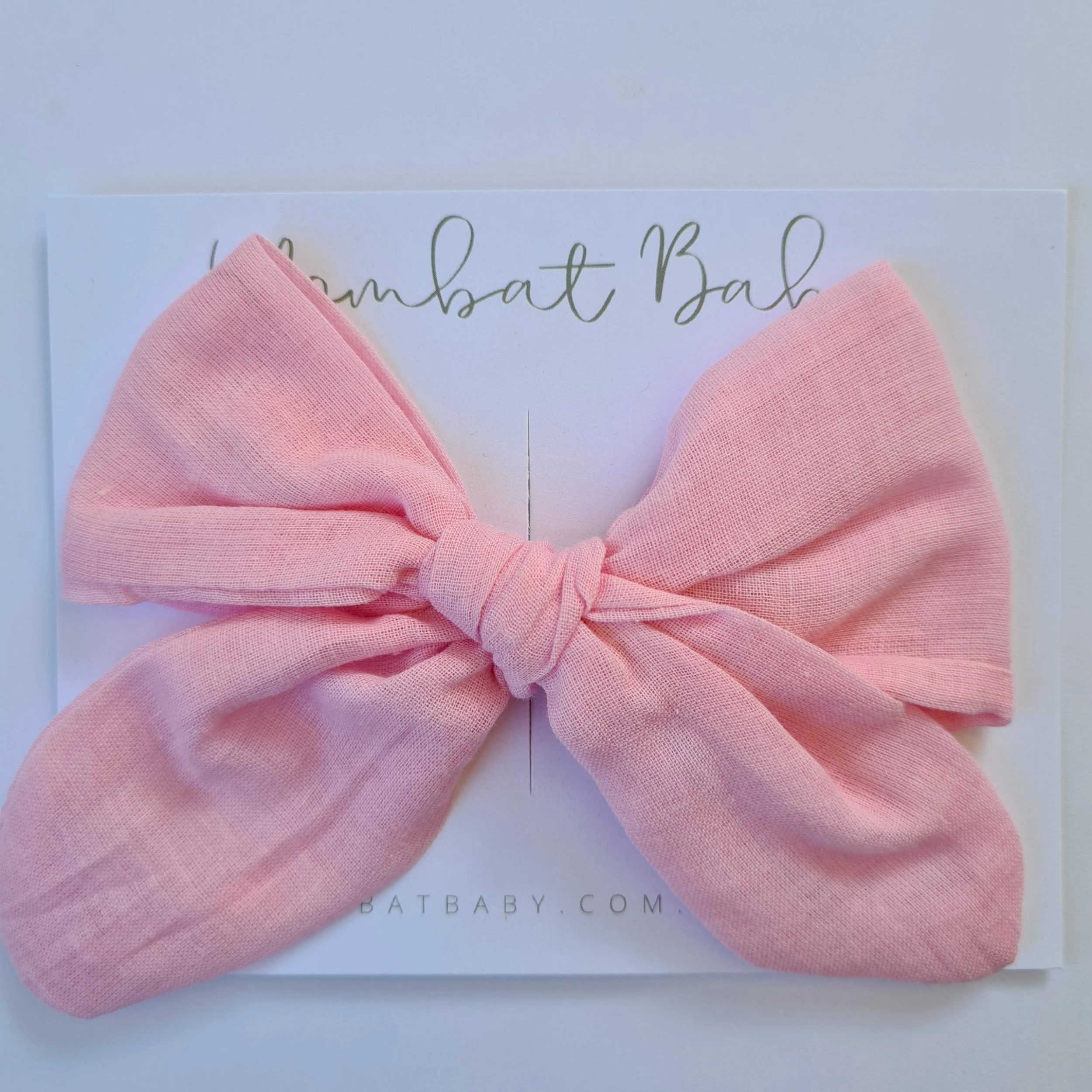 Wombat Baby Belle Bow - Strawberry Gauze - Image 2