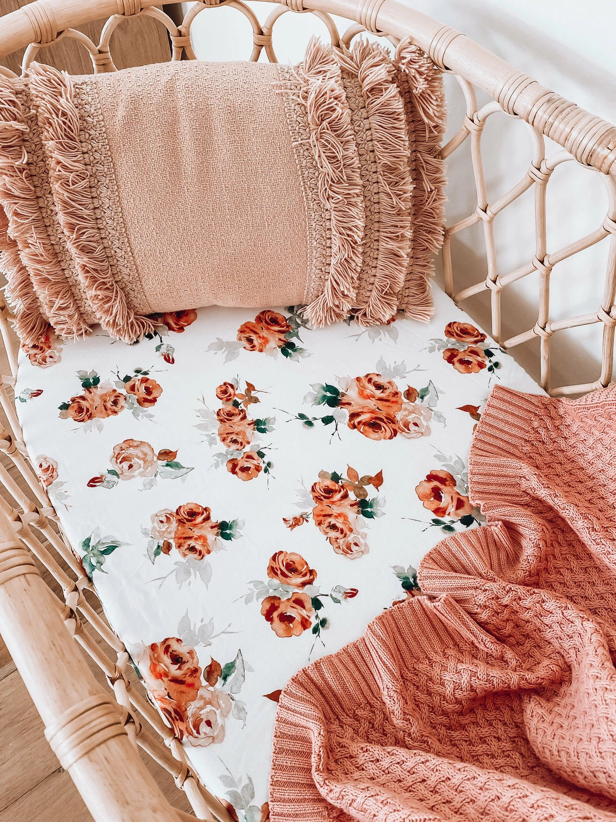 Snuggle Hunny Kids Rosebud Bassinet Sheet/Change Pad Cover - Image 3