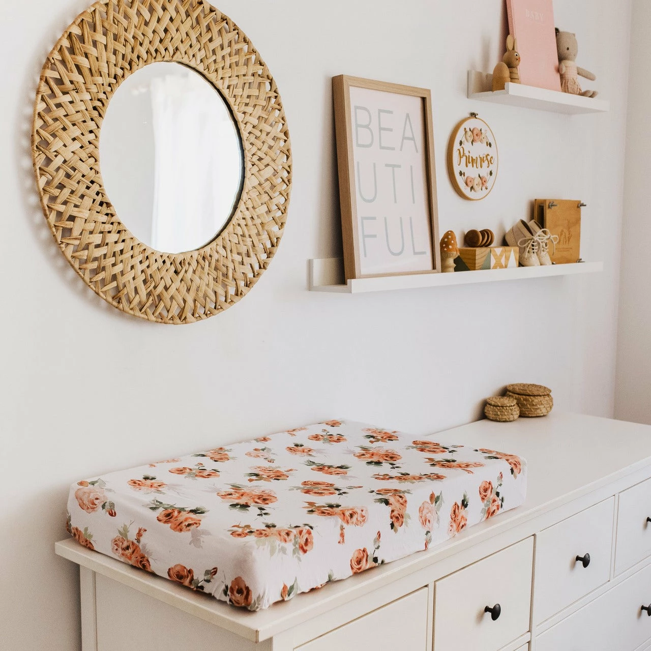 Snuggle Hunny Kids Rosebud Bassinet Sheet/Change Pad Cover - Image 2