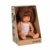 Miniland Dolls Miniland Doll - Anatomically Correct Baby, Caucasian Girl, Redhead 38 Cm