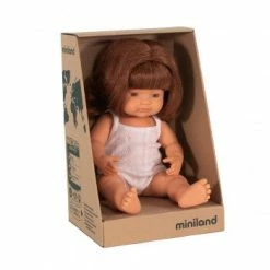 Miniland Dolls Miniland Doll - Anatomically Correct Baby, Caucasian Girl, Redhead 38 Cm