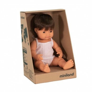 Miniland Dolls Miniland Doll - Anatomically Correct Baby, Caucasian Boy, Brunette, 38 Cm - Image 2