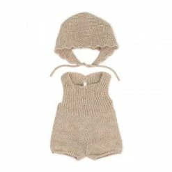 Miniland Dolls Miniland Clothing Eco Knitted Rompers And Bonnet, 38cm