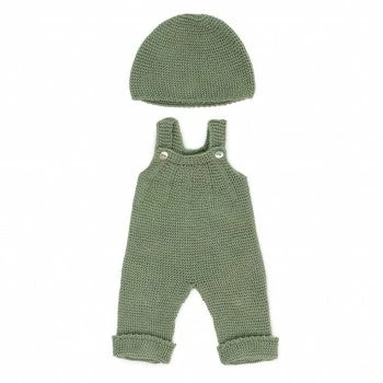 Miniland Dolls Miniland Clothing Eco Knitted Overalls And Beanie Hat, 38cm