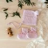 Snuggle Hunny Kids Pink Merino Wool Bonnet & Booties