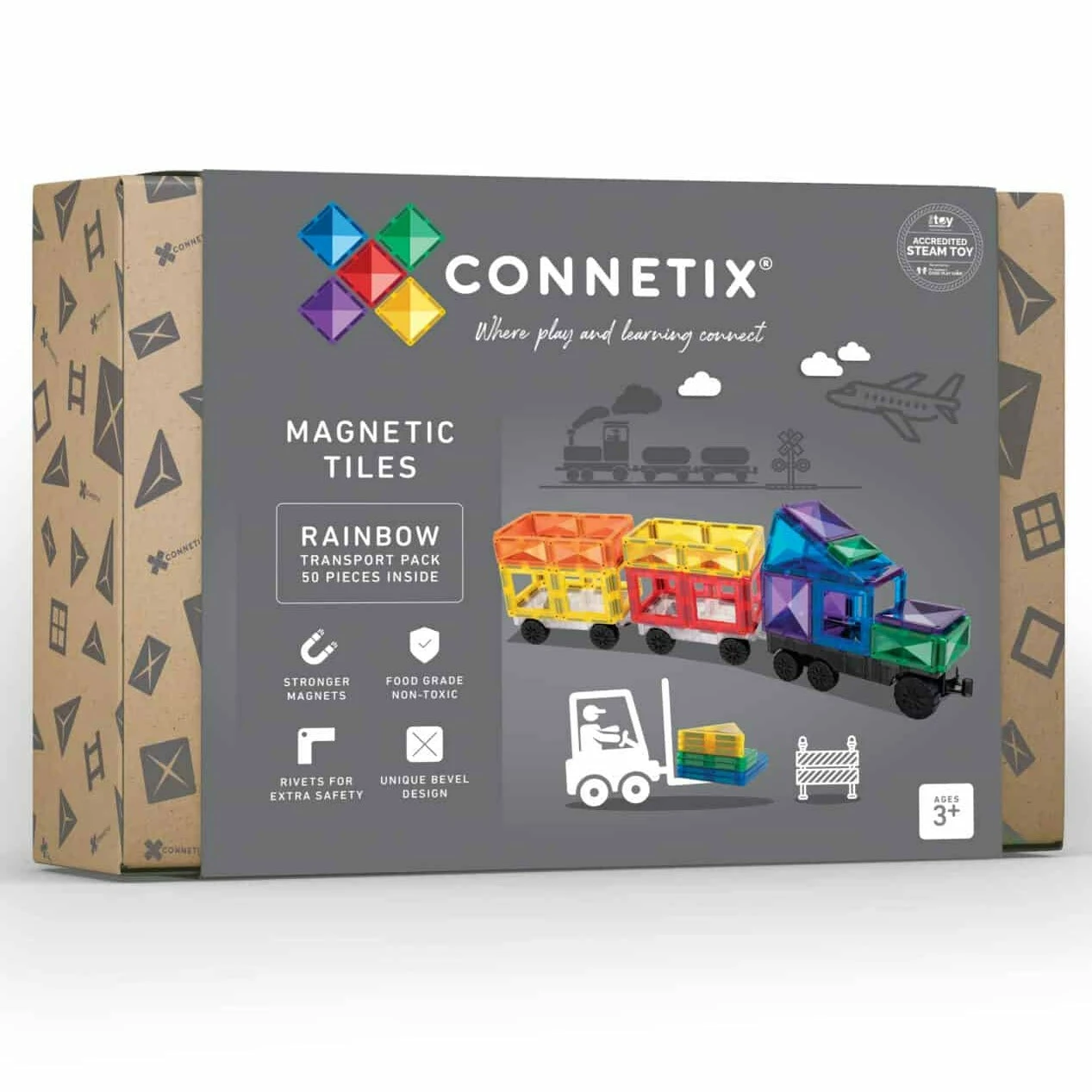 Connetix Rainbow Transport Pack 50 Pc