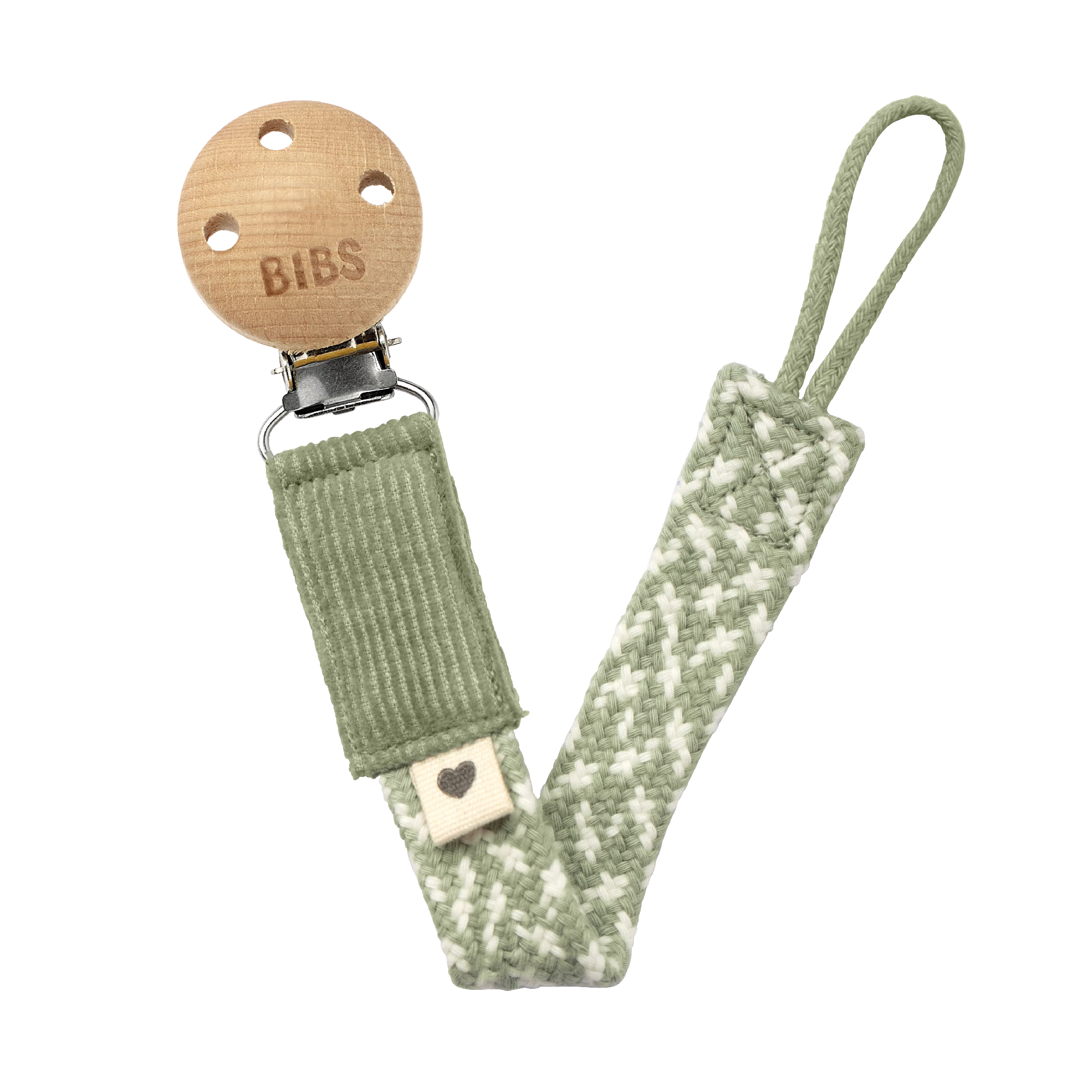 BIBS Paci Braid - Sage/Ivory