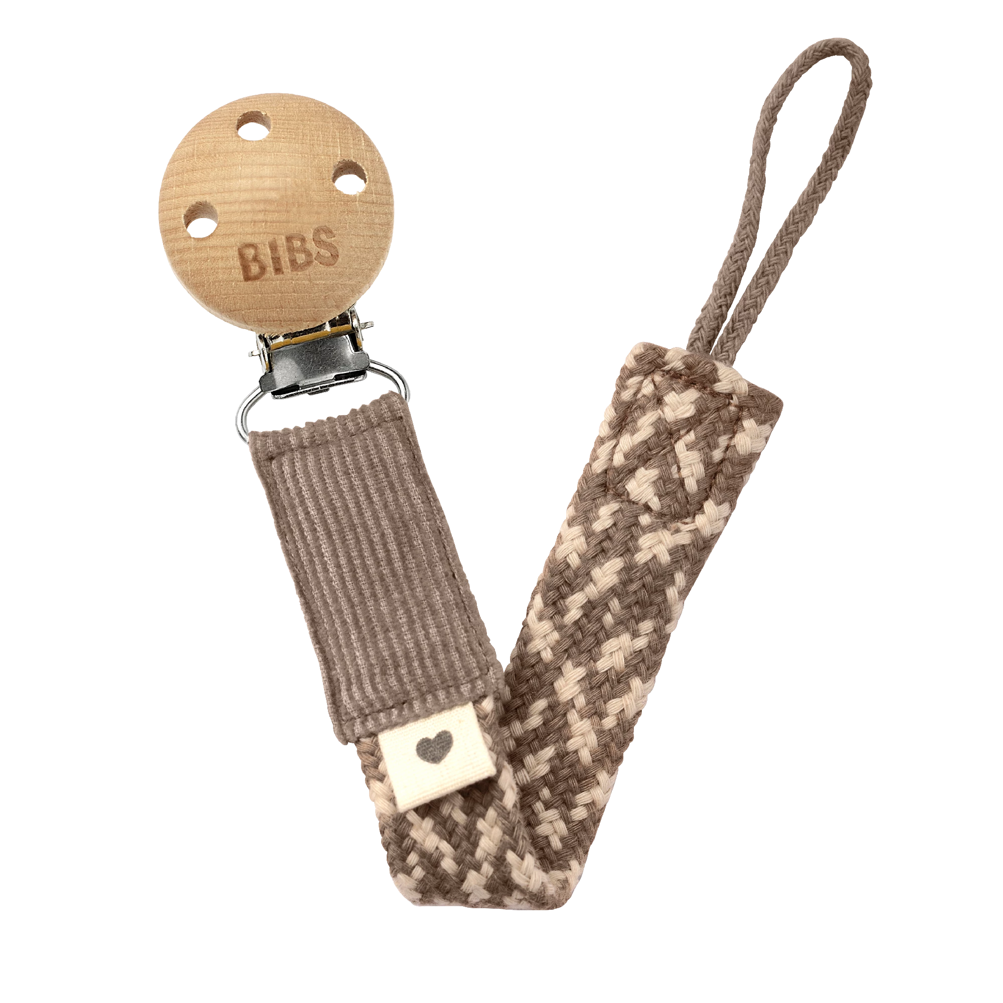 BIBS Paci Braid - Dark Oak/Vanilla