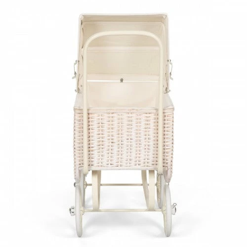 Astrup Doll Retro Rattan Pram, Cream - Image 4