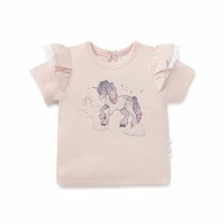 Aster & Oak Unicorn Print Flutter Tee