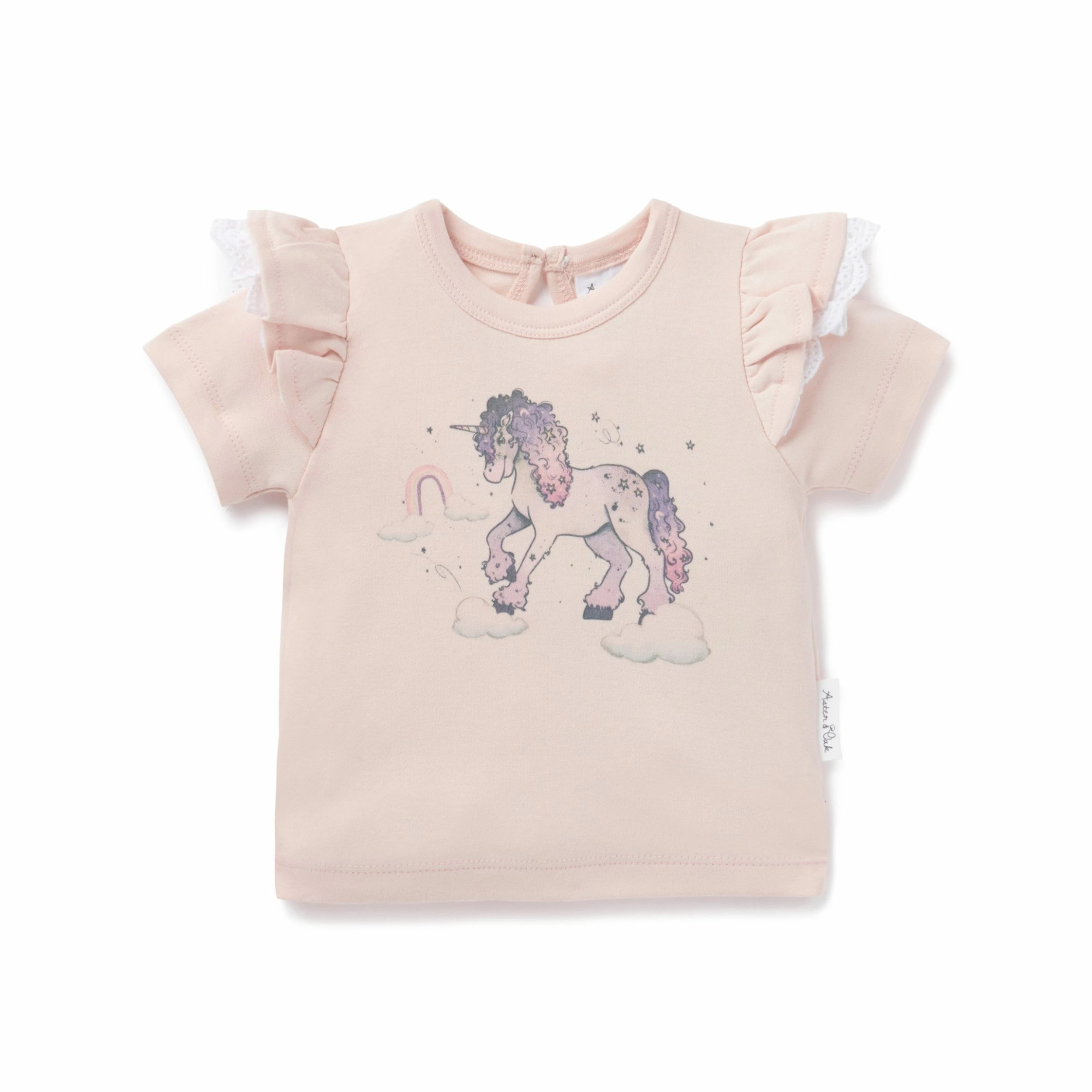 Aster & Oak Unicorn Print Flutter Tee