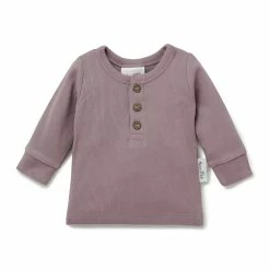 Aster & Oak Elderberry Rib Henley Tee