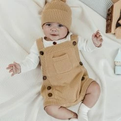 Aster & Oak Taupe Knit Romper