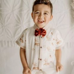 Bencer And Hazelnut Prancer Boys Button Up Shirt