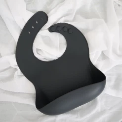 Bare The Label Charcoal Silicone Bib