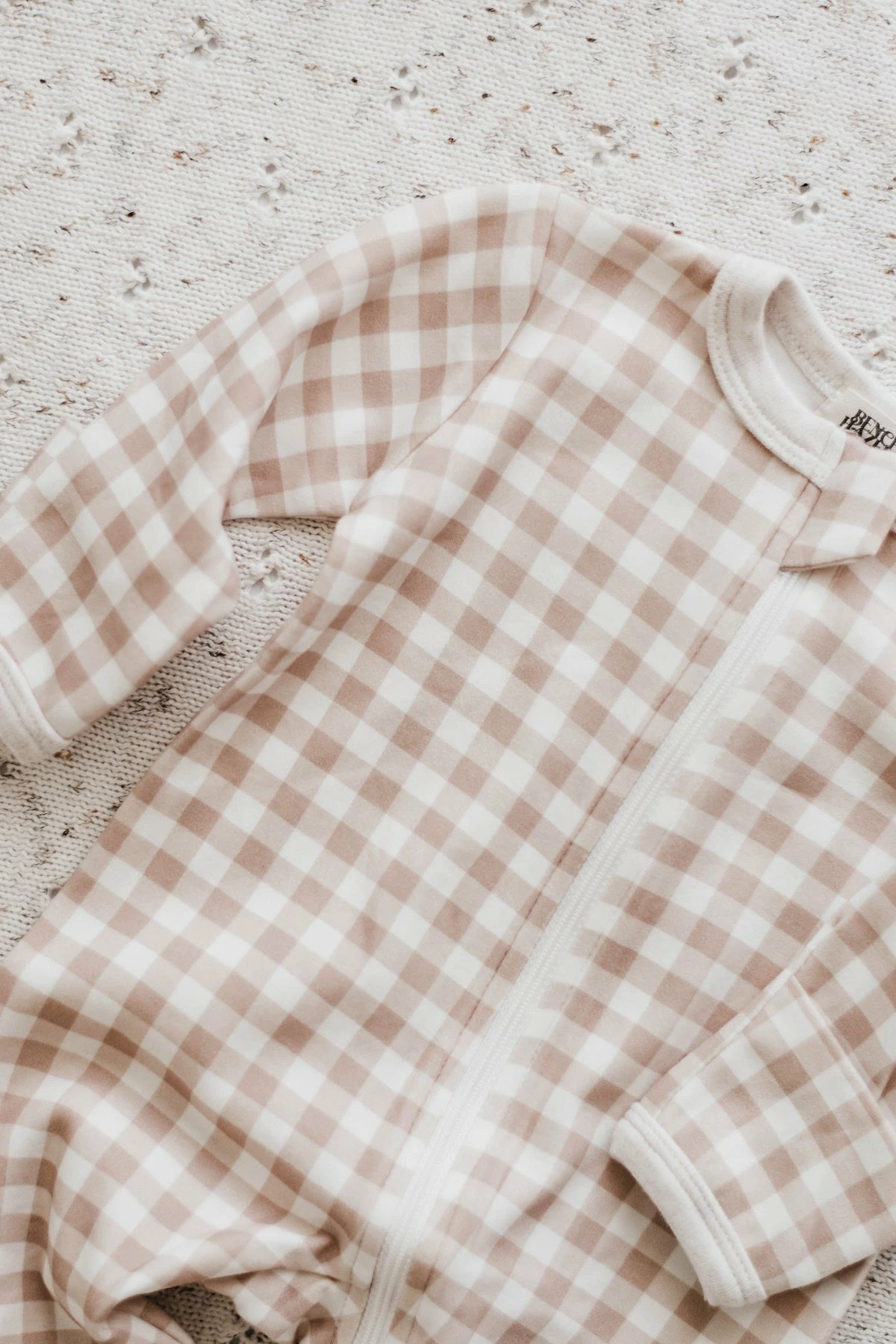 Bencer And Hazelnut Gingham Zip Suit - Image 3