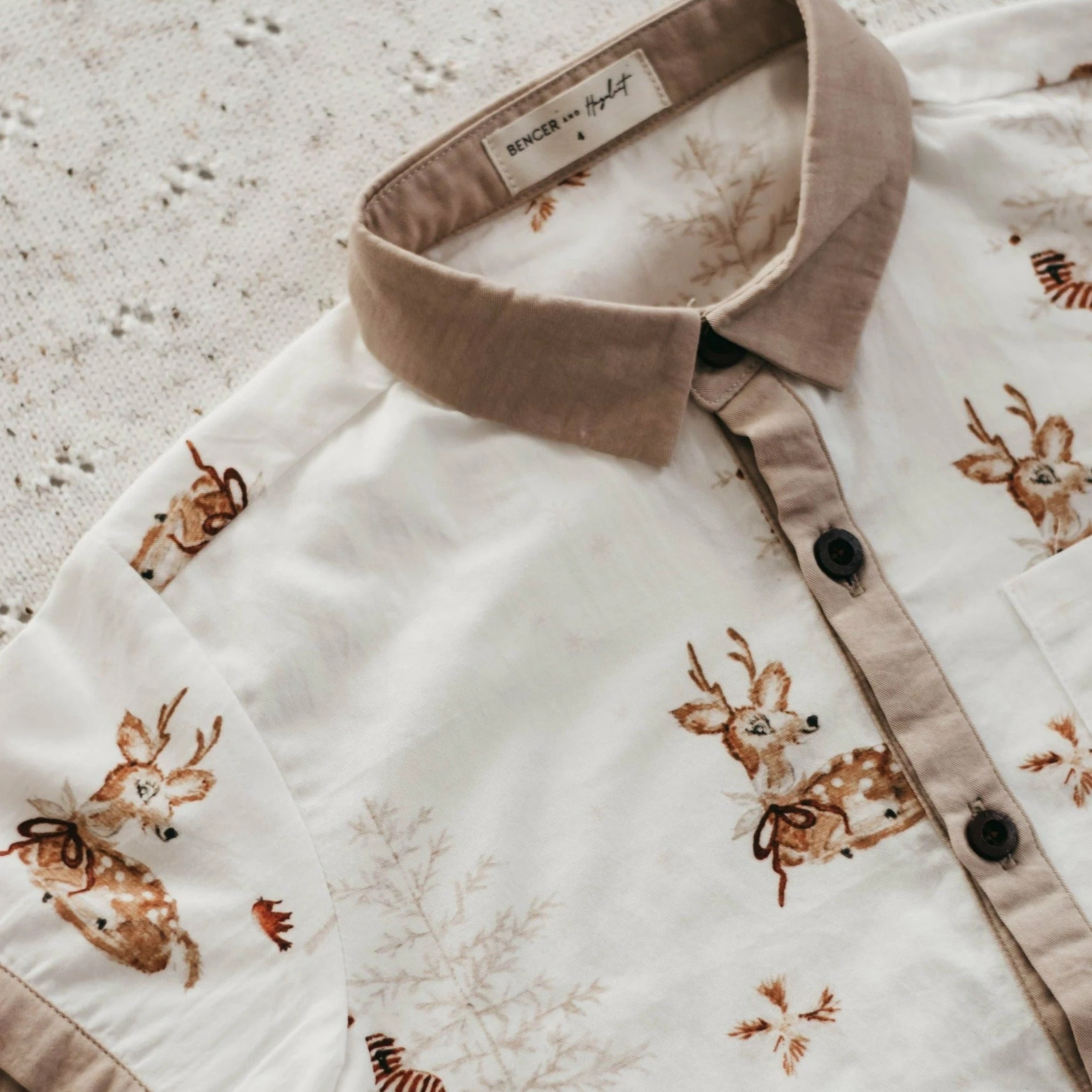 Bencer And Hazelnut Prancer Boys Button Up Shirt - Image 3