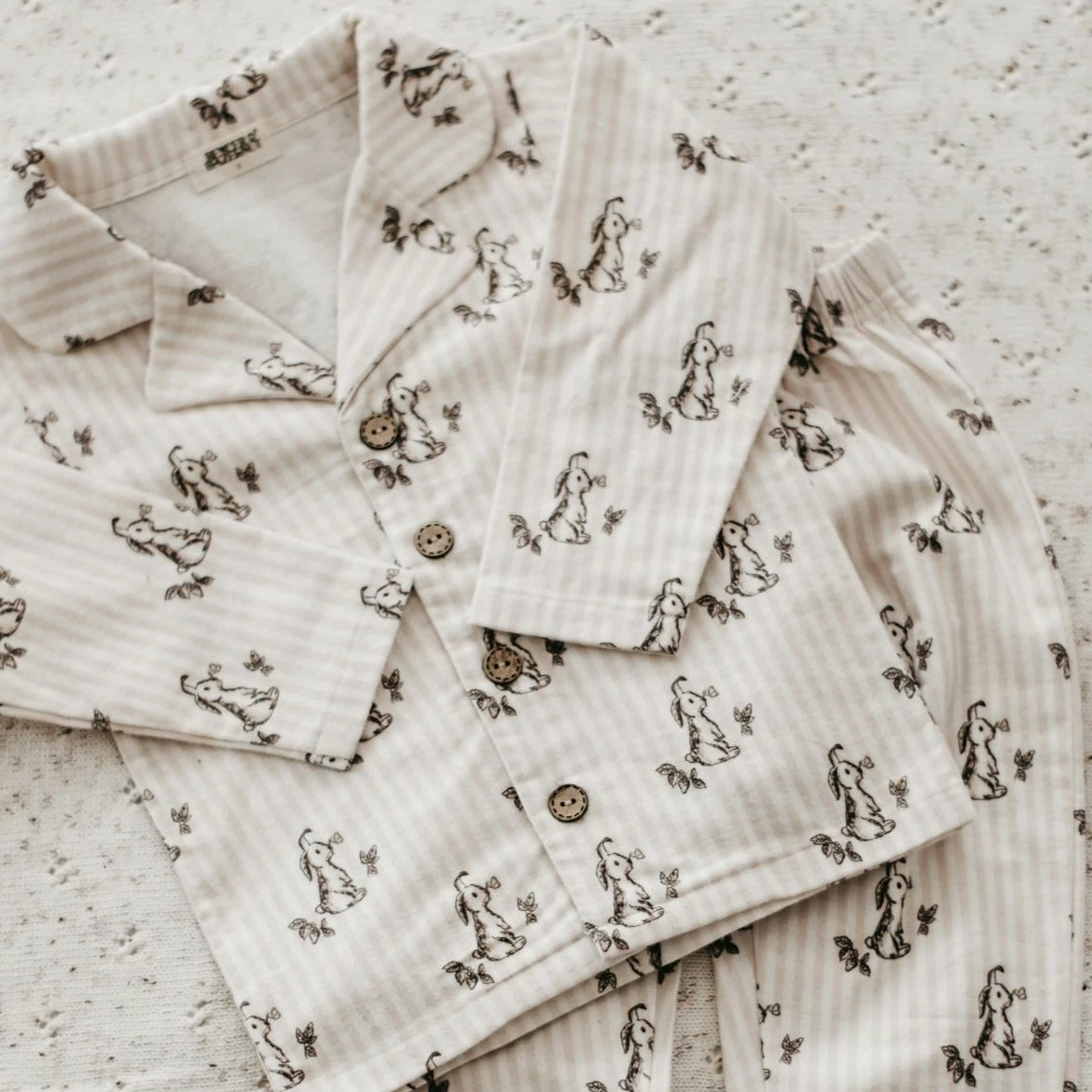 Bencer And Hazelnut PRE-ORDER Stripe Bunny Flannelette PJs