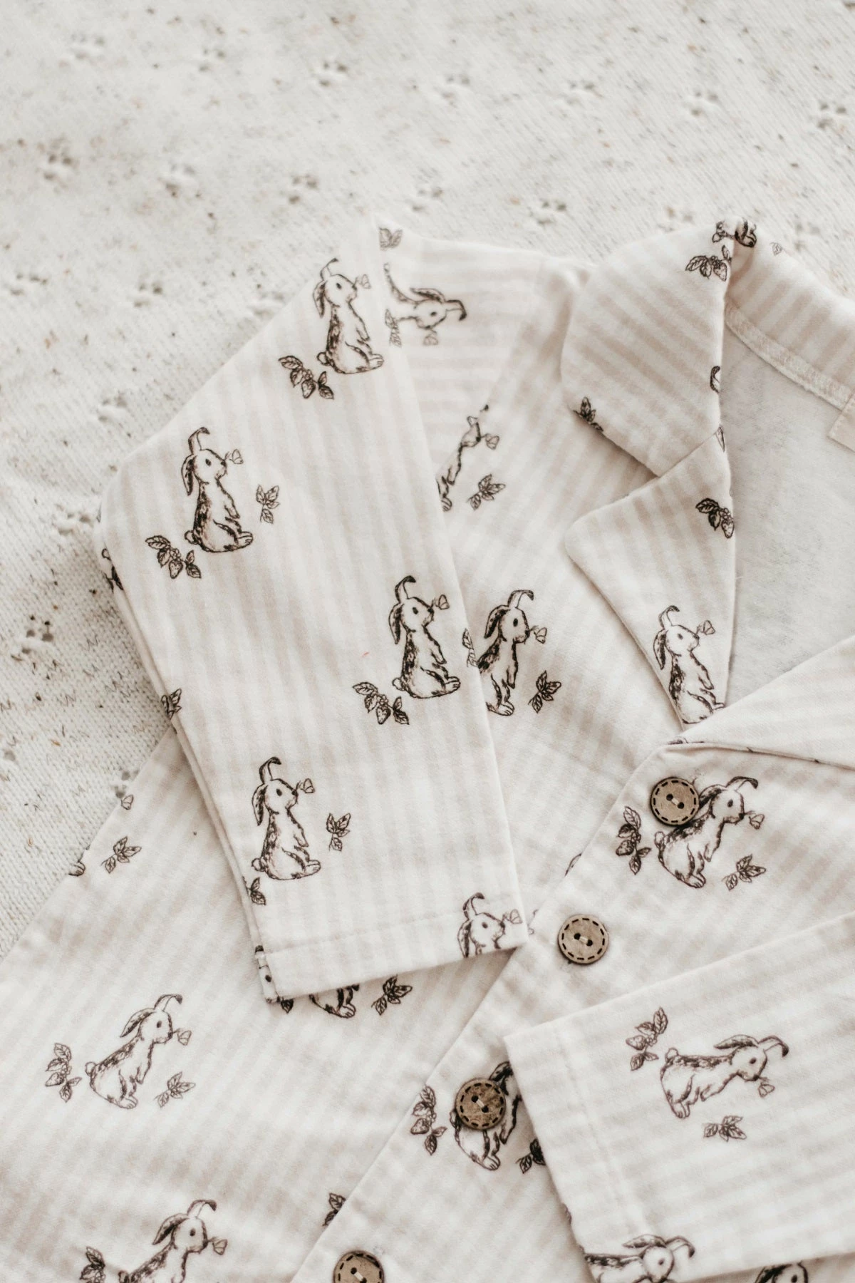 Bencer And Hazelnut PRE-ORDER Stripe Bunny Flannelette PJs - Image 3