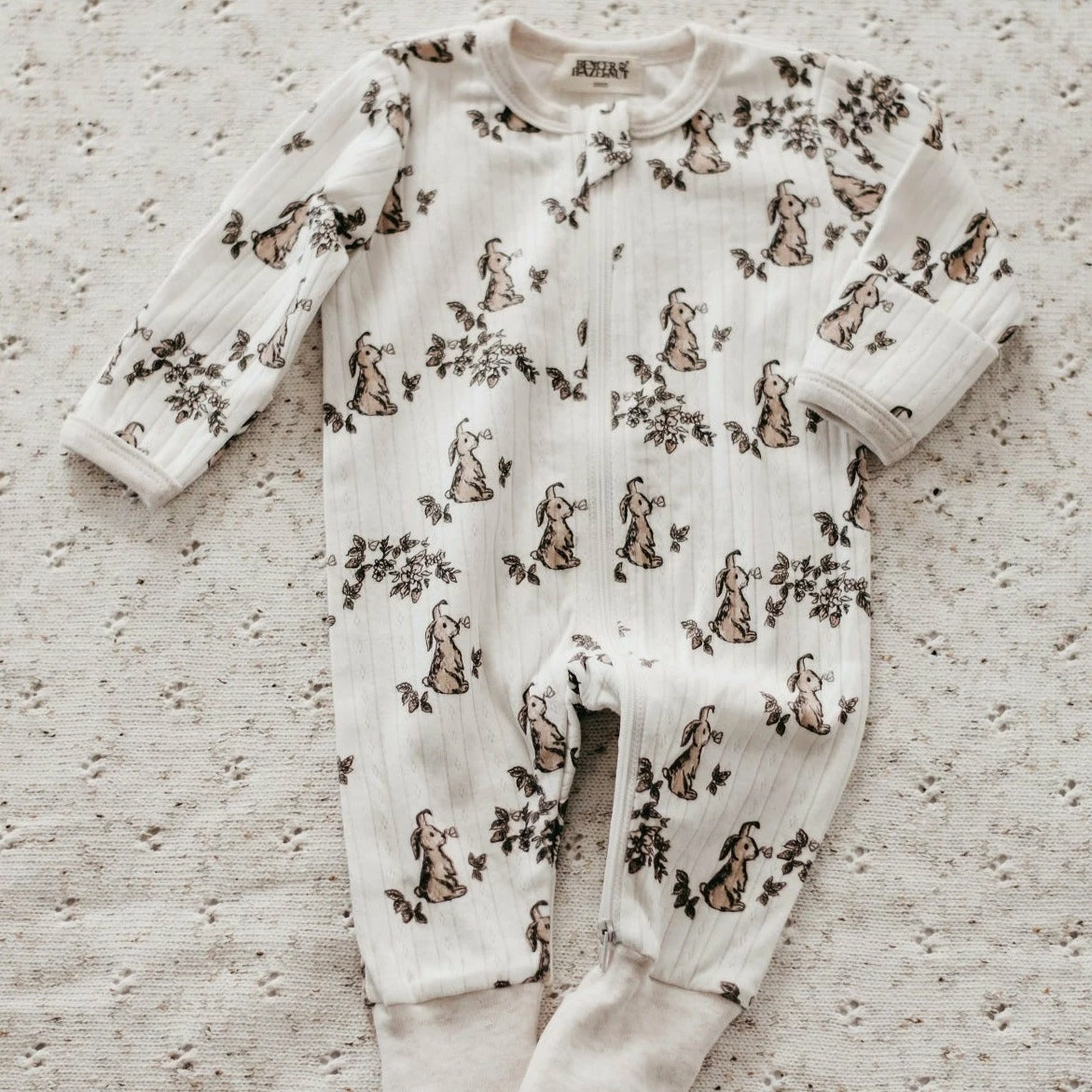 Bencer And Hazelnut PRE-ORDER Bunny Pointelle Zippy