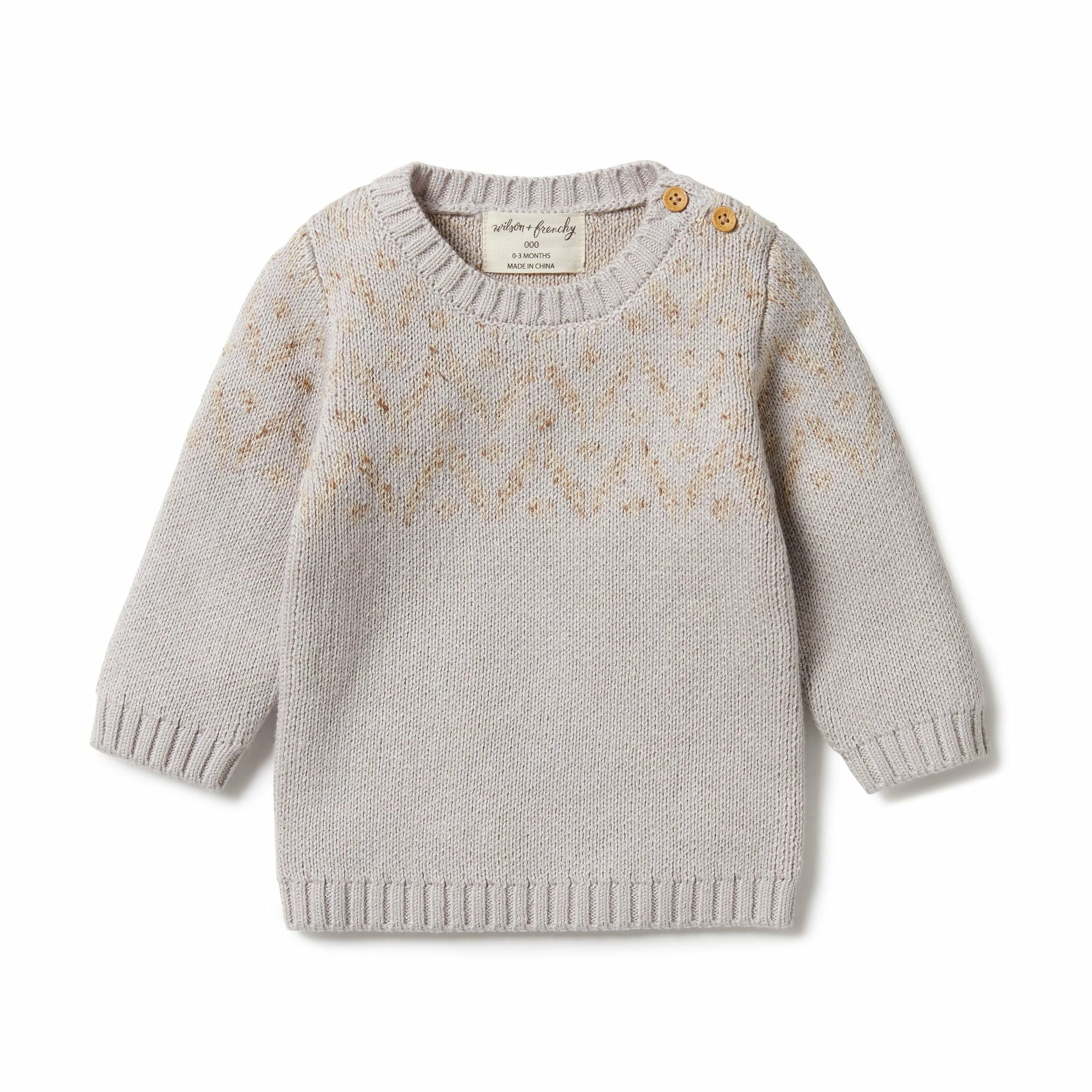 Wilson & Frenchy Knitted Fair Isle Jumper - Nimbus Fleck