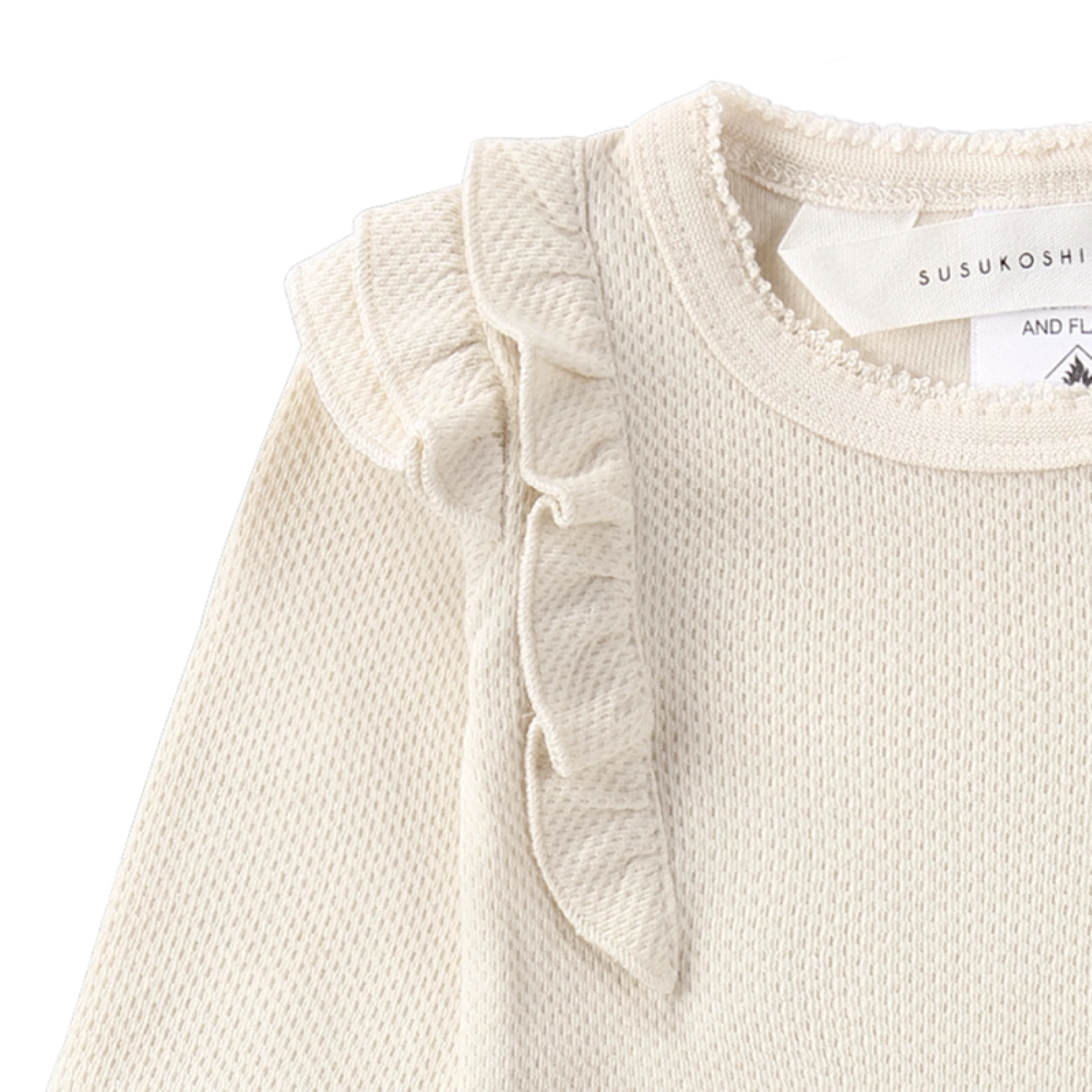 Susukoshi Organic Flutter Suit L/S, Powder (Pointelle) - Image 2