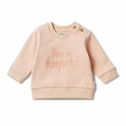 Wilson & Frenchy Organic French Terry Sweat - I'm A Keeper - Cameo Rose