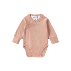 Susukoshi Organic Kimono Bodysuit, L/S Tan