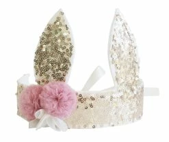 Alimrose Sequin Bunny Crown - Gold