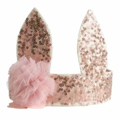 Alimrose Sequin Bunny Crown - Rose Gold