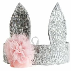 Alimrose Sequin Bunny Crown - Silver