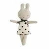 Alimrose Linen Bonnie Bunny Rattle 19 Cm Black Spot