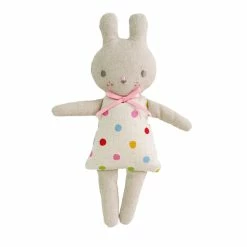 Alimrose Linen Bonnie Bunny Rattle 19 Cm Confetti Spot