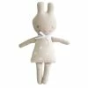 Alimrose Linen Bonnie Bunny Rattle 19 Cm White Spot