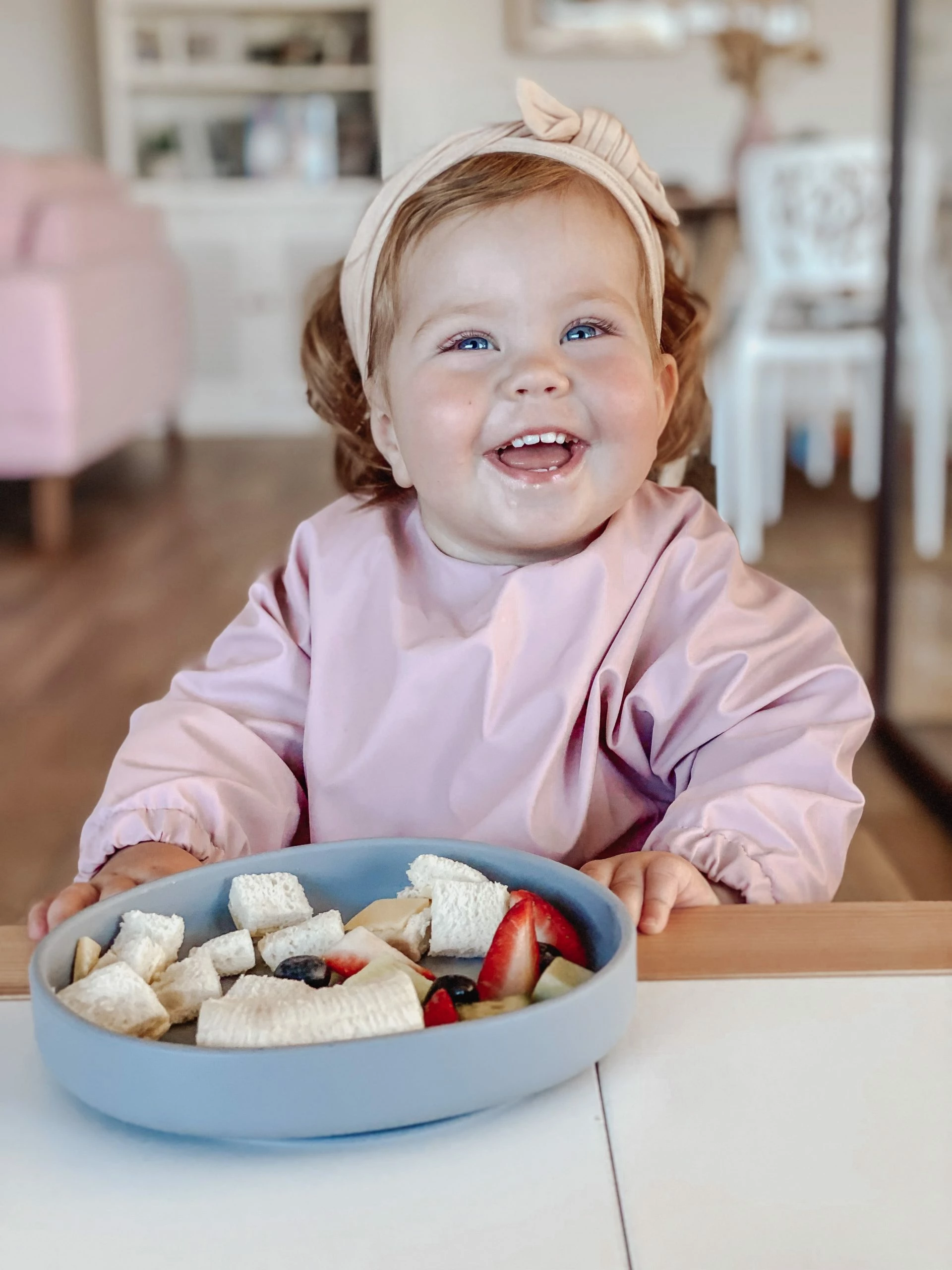 Bare The Label Dotty Grey Smock Bib - Image 3