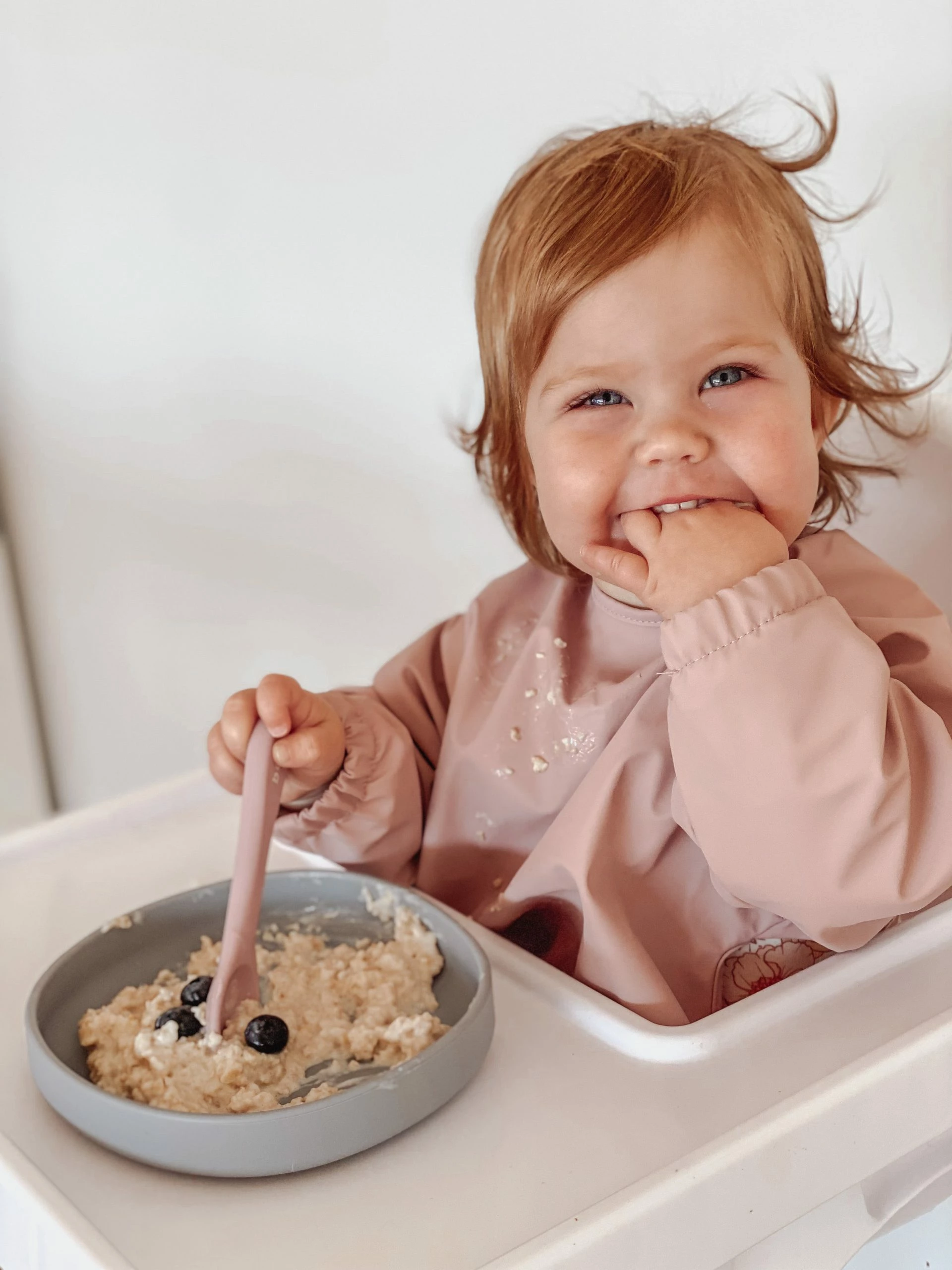 Bare The Label Dotty Grey Smock Bib - Image 5