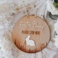 Little Wellington Co Easter Bunny Stop Here Sign