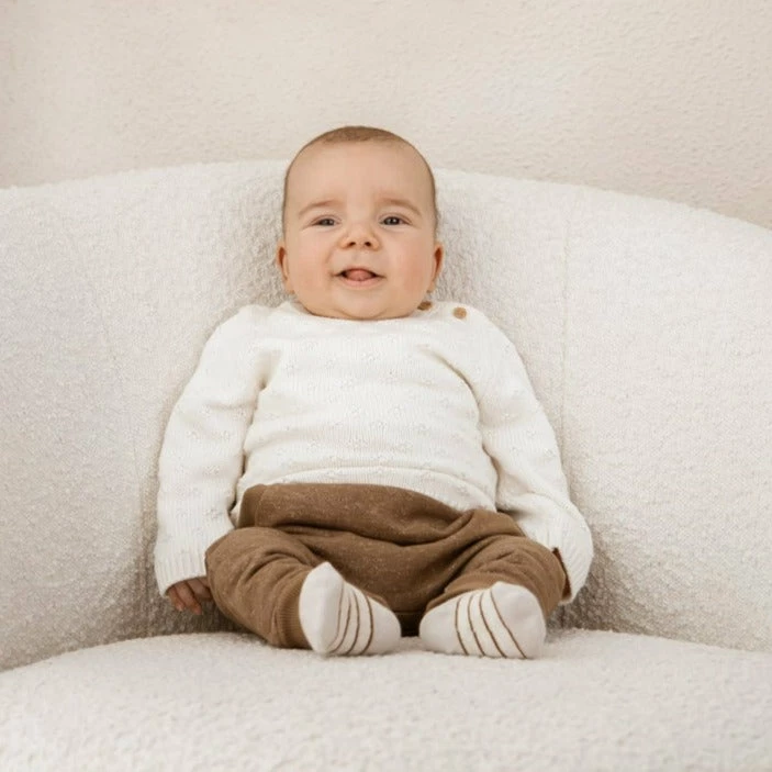 Wilson & Frenchy Knitted Ditsy Jumper - Gardenia