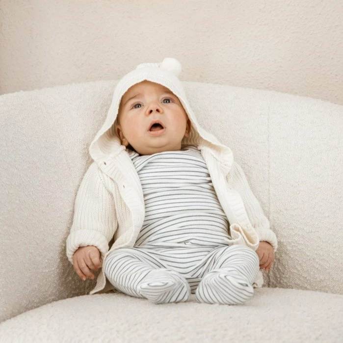 Wilson & Frenchy Organic Stripe Rib Footed Legging - Blue Depths - Image 4