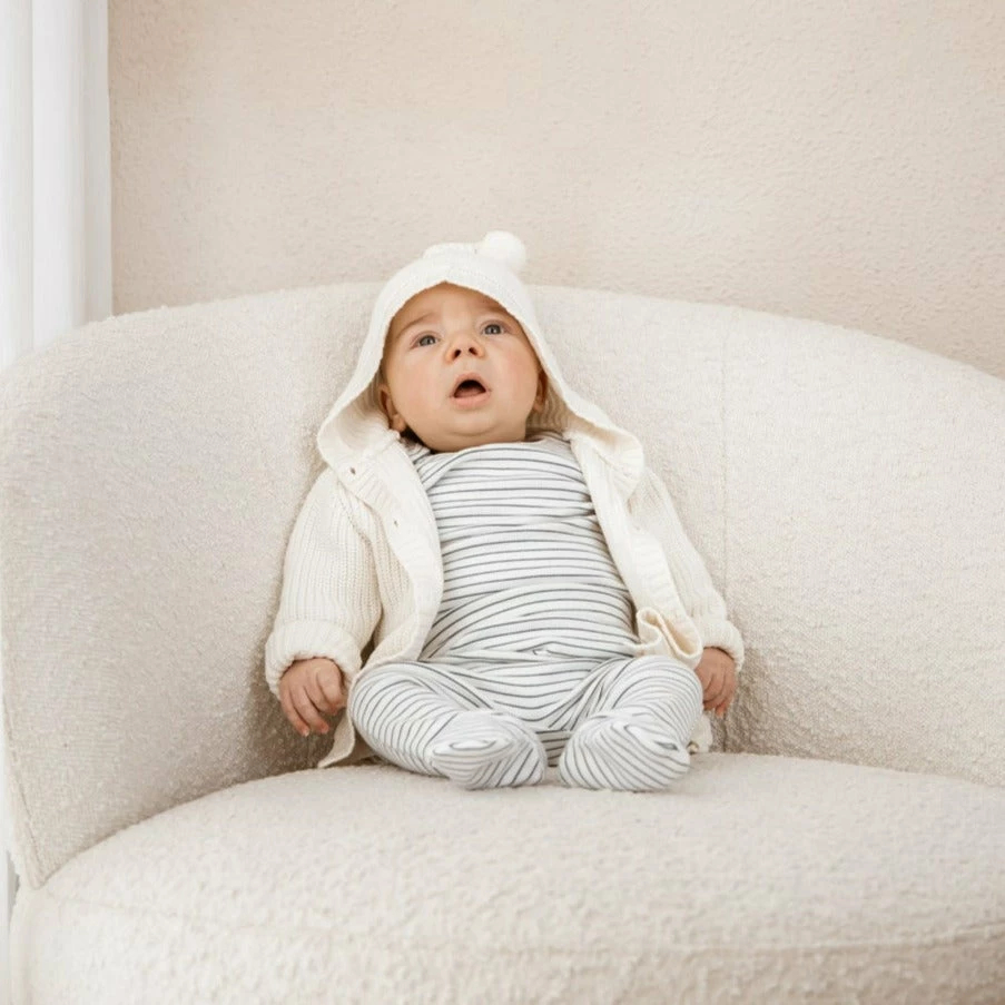 Wilson & Frenchy Organic Stripe Rib Bodysuit - Blue Depths - Image 5