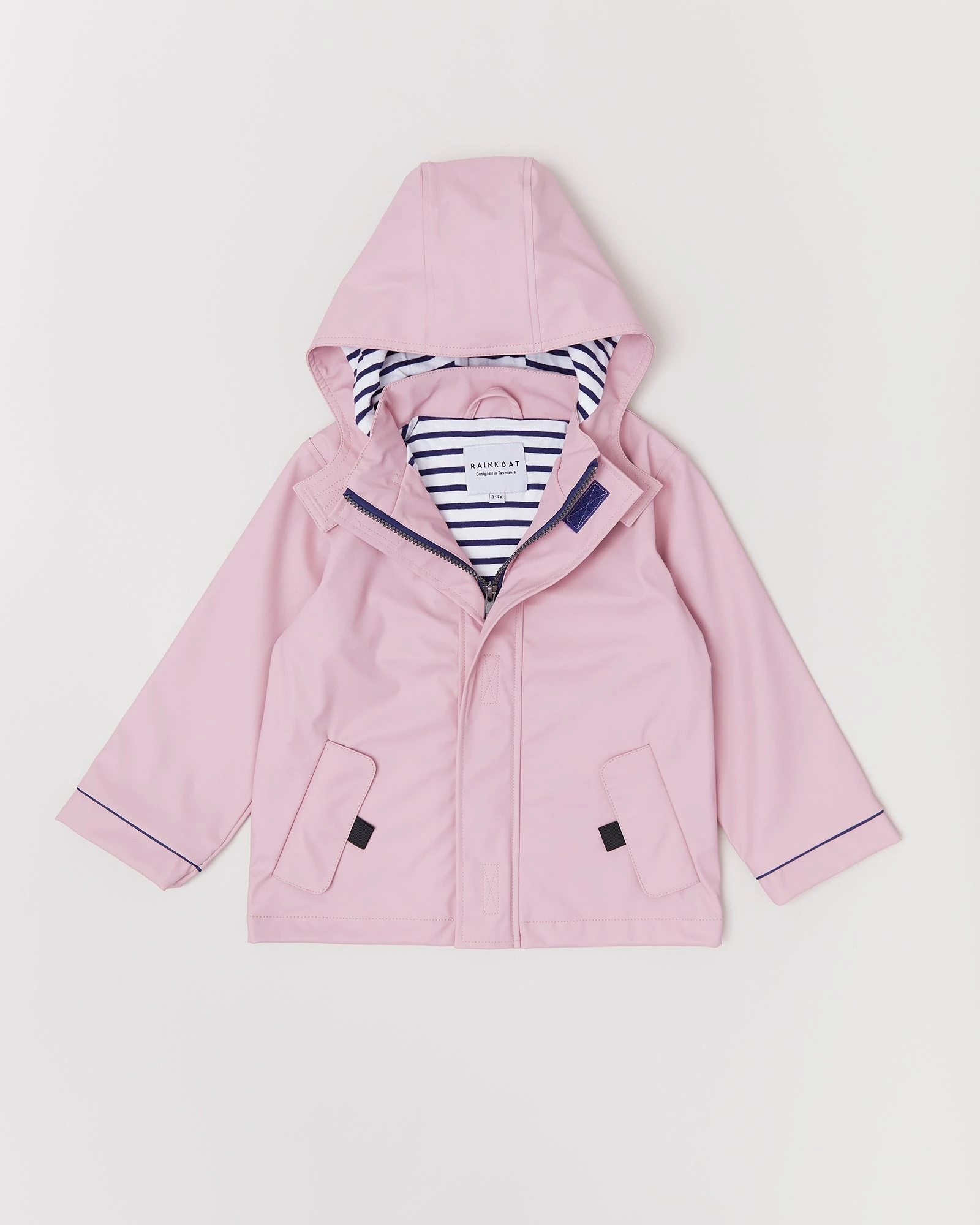 Stripy Sailor Rainkoat - Blush Pink - Image 3