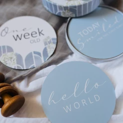 Snuggle Hunny Kids Eventide & Ice Blue Reversible Milestone Cards