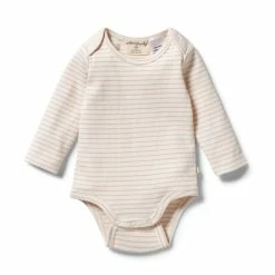 Wilson & Frenchy Organic Stripe Rib Bodysuit - Cameo Rose