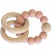 Alimrose Beechwood Silicone Teether Ring Set - Terracotta