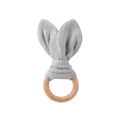 Susukoshi Organic Bunny Teether Toy, Dew Speckled