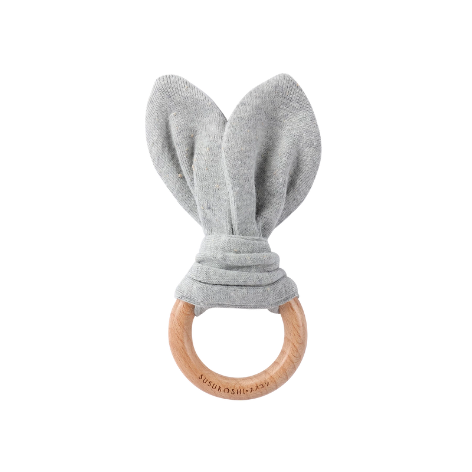 Susukoshi Organic Bunny Teether Toy, Dew Speckled