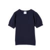 Milky Navy Broderie Sleeve Tee