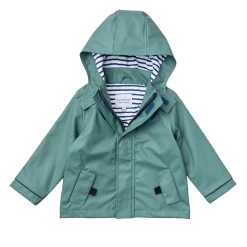 Stripy Sailor Rainkoat - Forest Green