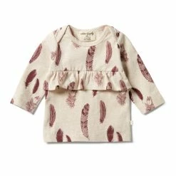 Wilson & Frenchy Organic Ruffle Top - Falling Feathers