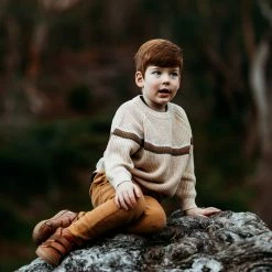 Aster & Oak Rainbow Knit Jumper - Oatmeal